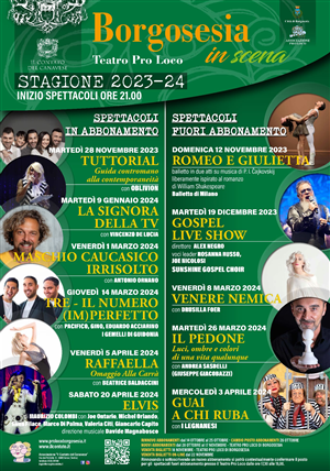 Borgosesia in scena - Stagione Teatrale 2023/2024.