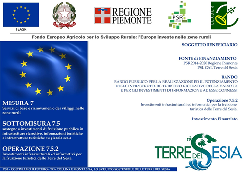 GAL "Terre del Sesia" Fondo Europeo Agricolo per lo Sviluppo Rurale - Programma di Sviluppo Rurale 2014-2020
