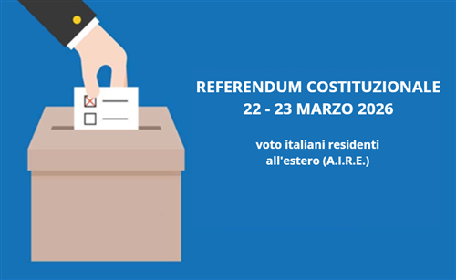 Referendum Costituzionale del 22 e 23 marzo 2026 –  voto italiani residenti all’estero (AIRE).