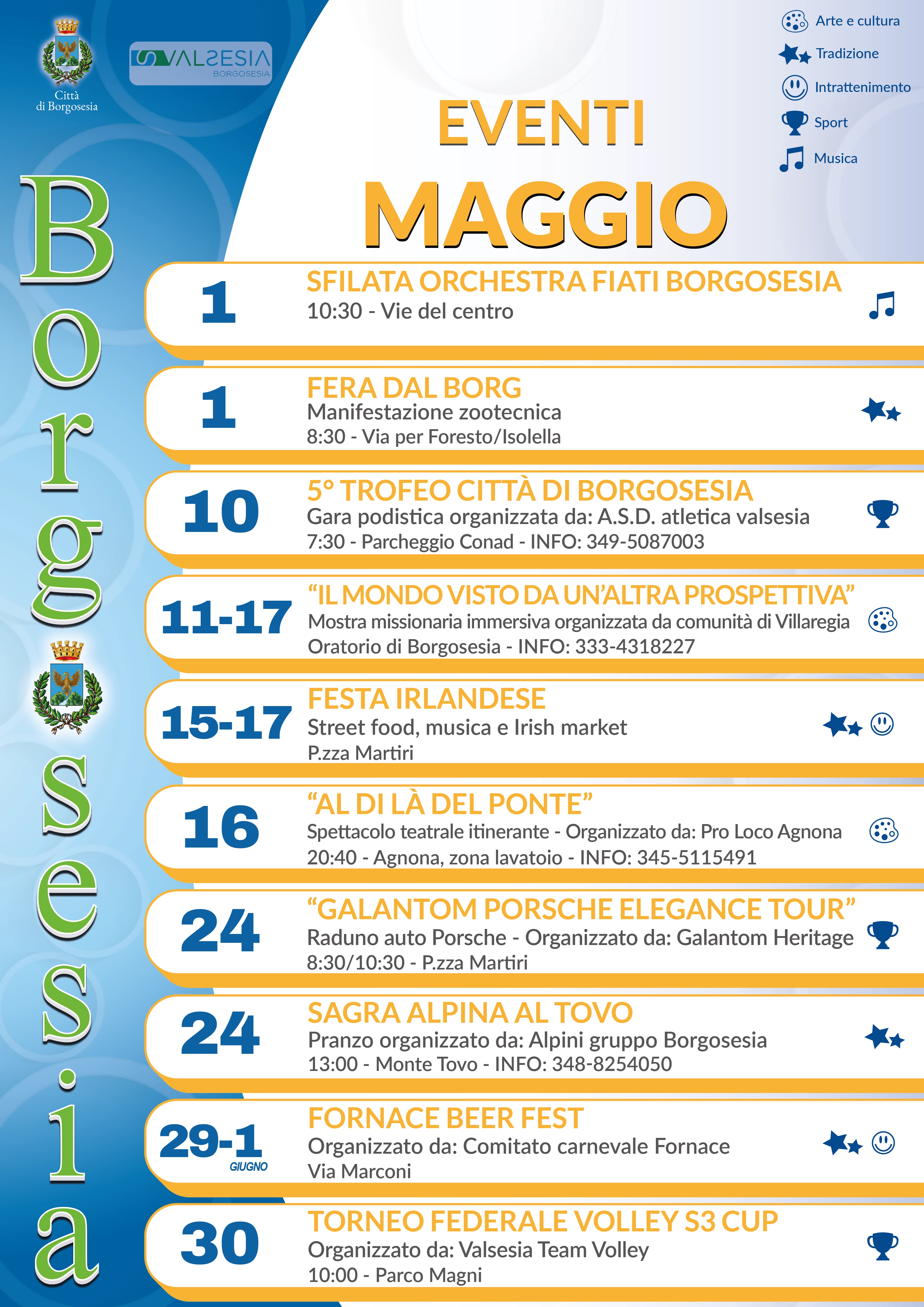 Locandina eventi mese di Maggio