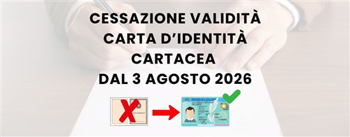 Avviso importante per i cittadini in possesso di carta d'identità cartacea