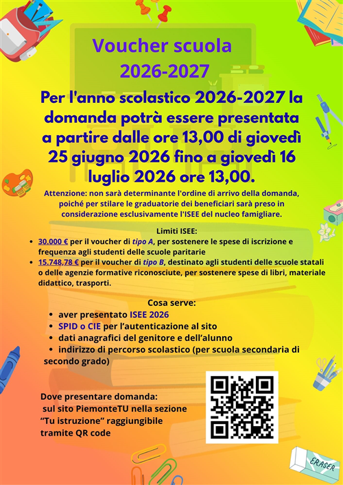 Voucher scuola 2026-2027